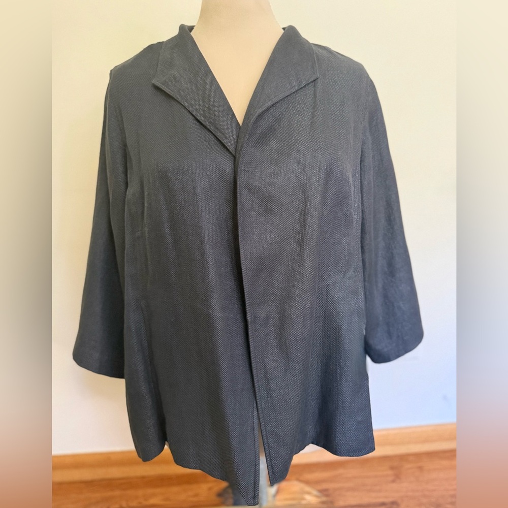 Eileen Fisher dark blue swing jacket #105